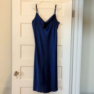 Midi Blue Slip Dress